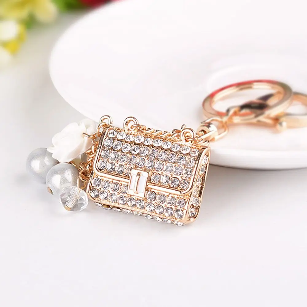 

1 pc New Style Shaped Metal Bag Charming Purse Handbag Keychain Crystal Rhinestone Handbag Pendant Car Keyring