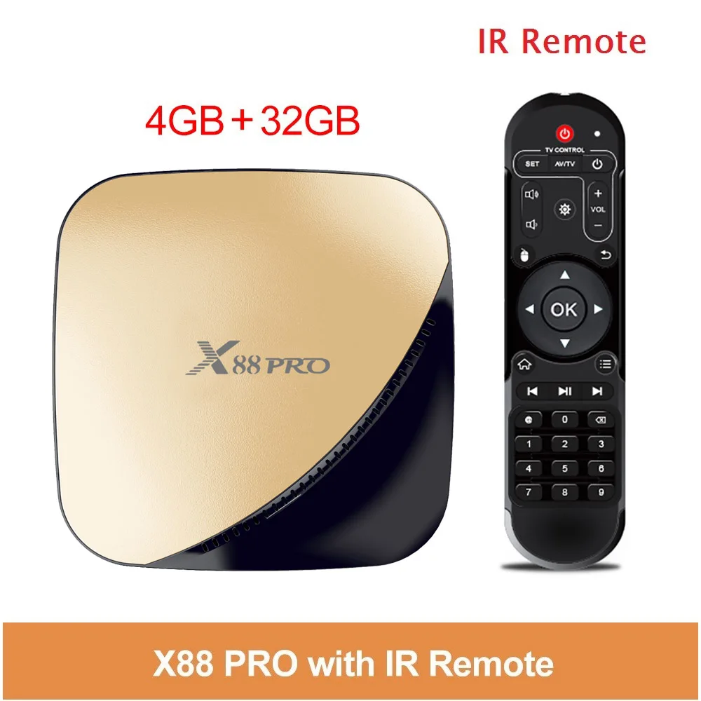 Android 9,0 ТВ приставка X88 PRO 4 Гб 64 Гб 32G RK3318 1080P 60fps H.265 USB3.0 Google Play Store Netflix Youtube 4K медиаплеер 2G 16G - Цвет: Golden-4G32G