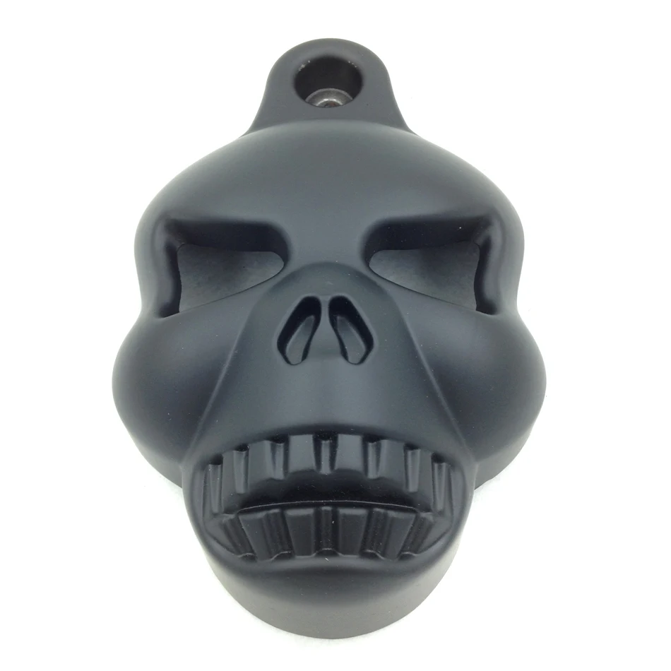 Free Shipping Motorcycle Parts Black Skull Horn Cover for Harley