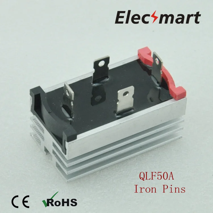 

Iron Pin QLF50A Single Phases Bridge Diode Rectifier with Heatsink 2PCS/Lot