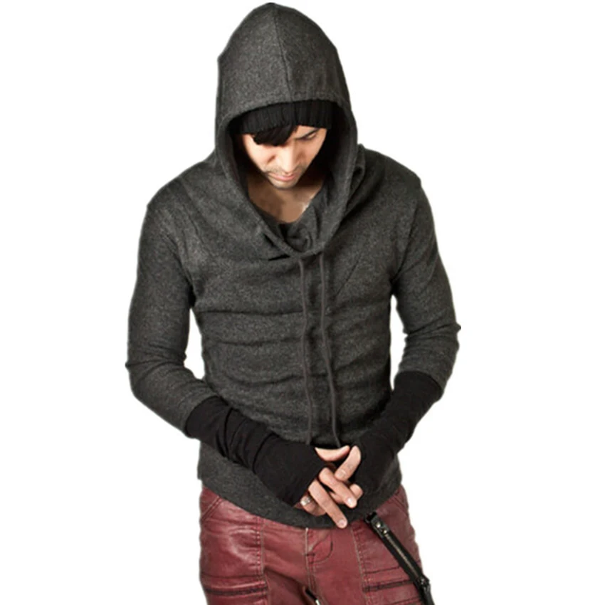 

2019 New Men's Hip-hop Streetwear Hoodies Men's Top Swag Hem Solid Hoodies Fashion Glove Sleeve Design Hooded Men Clothing Tops