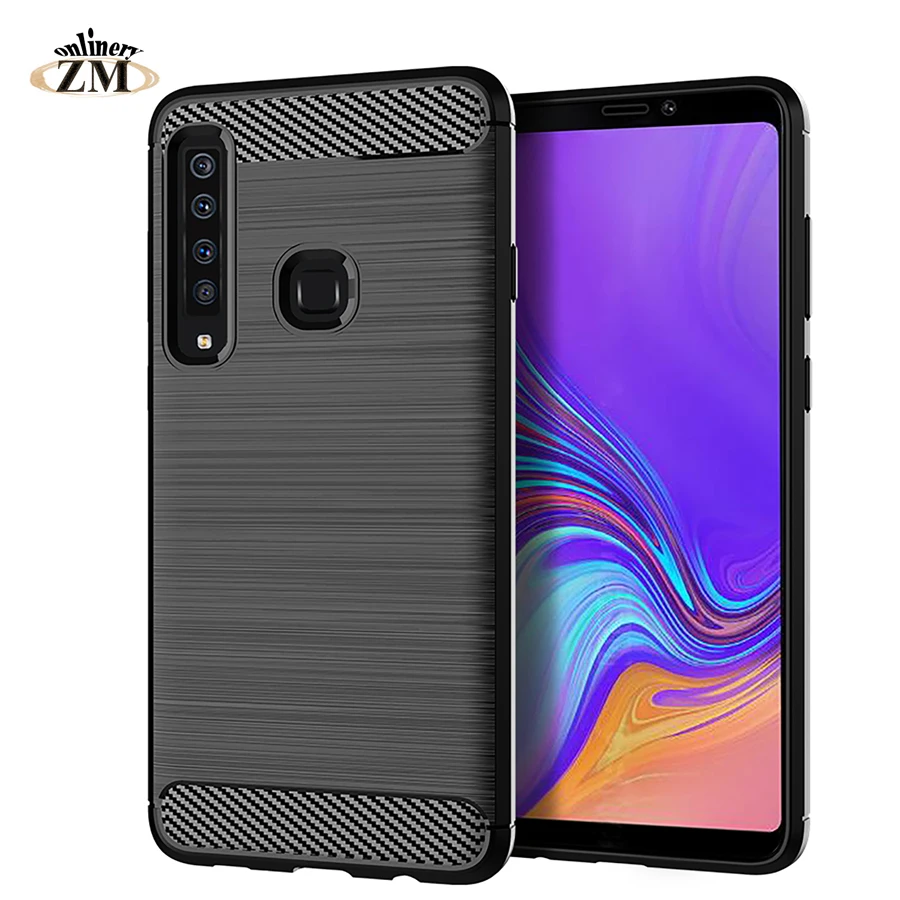 

Carbon Fiber Texture Back Case For Samsung A8 A9 star lite Simple Brushed Silicone Cover For Samsung A8S A9S A9 pro 2018 cases