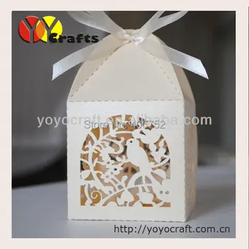 

decoration custom paper wedding box made in China laser cut bird shaped romantic handmade folk art wedding invitation card