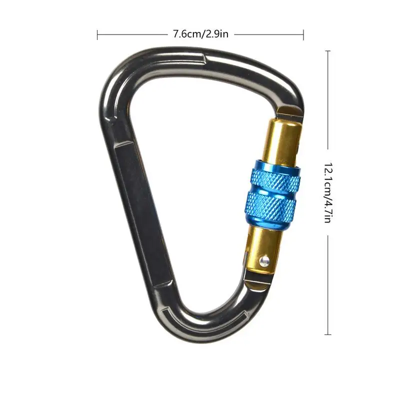 

Outdoor Safety Carabiner Mountaineering Rock Climbing Carabiner Fast Hanging Carabiner Screw Thread D-shape Buckle Equipment