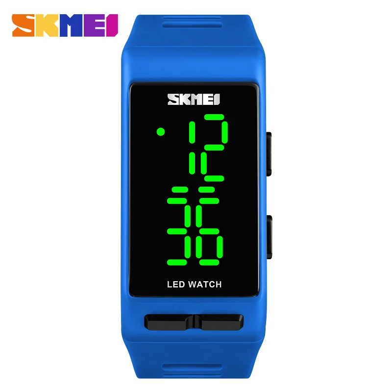 SKMEI Для мужчин цифровой спортивные часы человек открытый часы 2 время светодиодный Дисплей Для мужчин Топ Модный бренд наручные часы erkek Коль saati 1364 - Цвет: Blue Watch