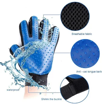 Pet Soft Silicone Glove Dog Cat Grooming Hair Deshedding Brush Comb Animal Hair Removal Hand