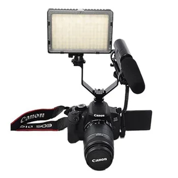 

HOT Triple Hot Shoe V Mount Dual Bracket for Video Lights Microphones or Monitors+Tracking Number