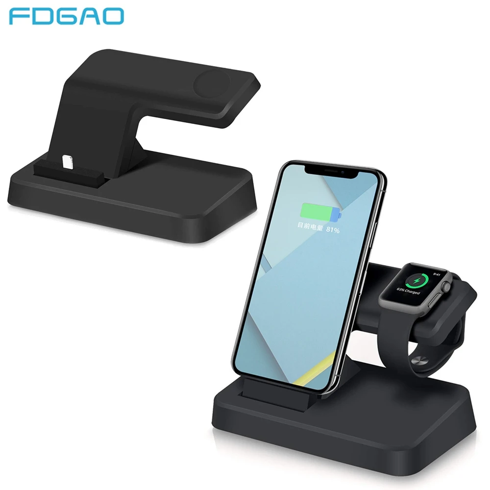 

FDGAO 2 In 1 Charging Dock Station for iPhone X XS Max XR 8 7 6 6S Plus Stand Holder USB Charger For Apple Watch Series 4 3 2 1