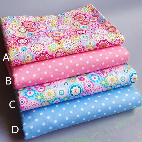 

160CM*50CM chic floral dot cotton fabric sewing baby cloth kids bedding linens quilting tecidos patchwork fabric sewing tissue