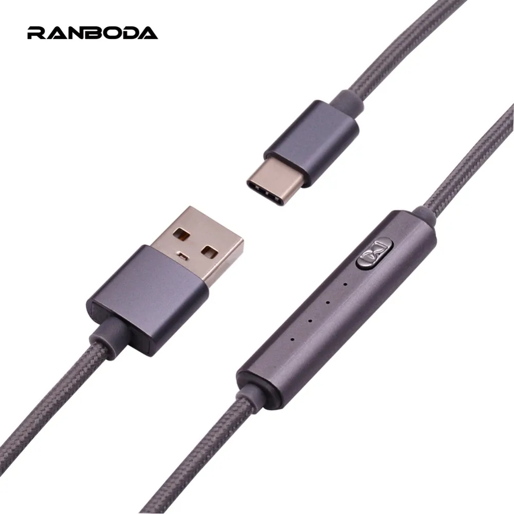 

Ranboda USB Type C Timing Cable 2.4A Fast Charging Nylon Braided Type-C Cable with LED Timer Switch for Samsung Huawei xiaomi