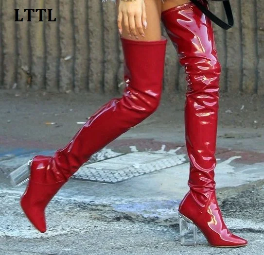 Popular Thigh High Red Leather Boots-Buy Cheap Thigh High Red ...