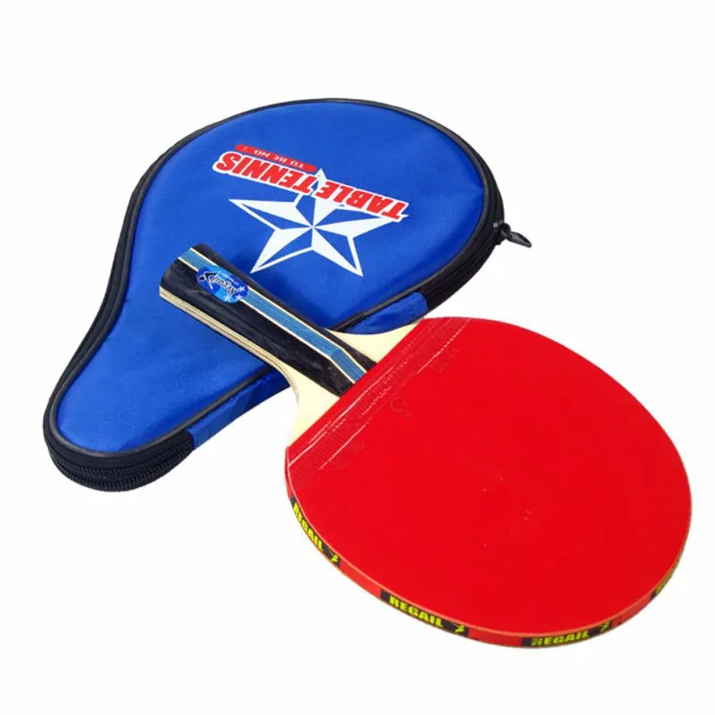 Новая длинная ручка Shake-hand мячи для настольного тенниса ракетка для настольного тенниса Paddle + водостойкая сумка Красный закрытый