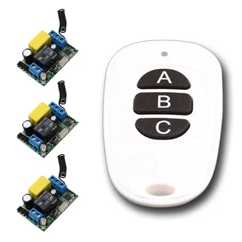 

Cool AC 220V 1X 4-buttons White-blackTransmitter 3X 1 Channel Relays Smart Wireless Remote Control Light Switch 433Mhz 315Mhz