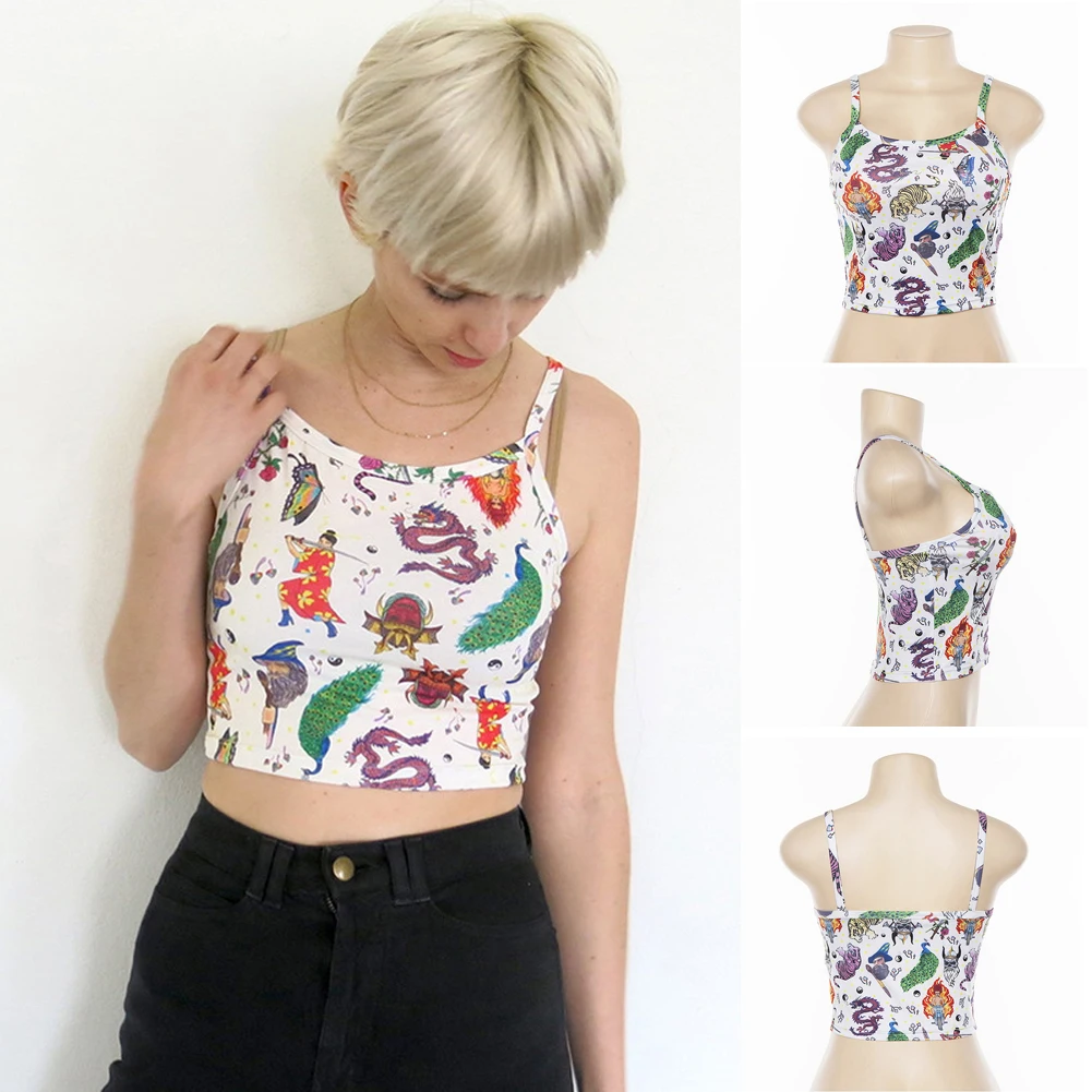 

2019 Ladies Women Summer Tank Top Vest Spaghetti Sleeveless White Strap Crop Tops Underwear T Shirt