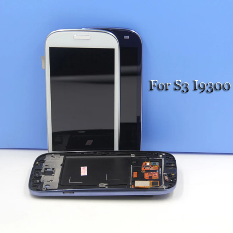 

LCD for Samsung Galaxy SIII S3 i9300 LCD Display Touch Screen Digitizer Assembly for Samsung galaxy s3 I9300 display with frame