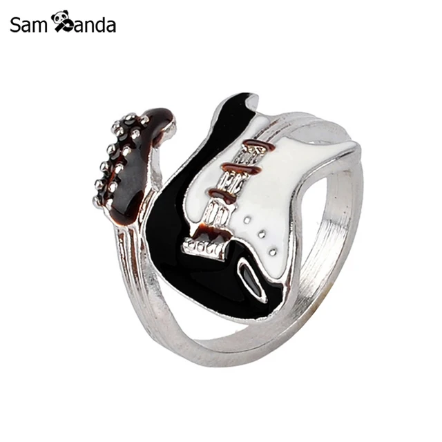 Personalizzato Stile Europeo Stile Punk Anello Chitarra Luminoso Variopinto Smal Personalizzato Stile Europeo Stile Punk Anello Chitarra Luminoso Variopinto Smal
