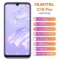 OUKITEL C16 プロスマートフォン 3 ギガバイト 32 ギガバイト LTE 2600 2600mah 顔 Id 携帯電話 MTK6761P クアッドコア 5.71" 水滴画面 19:9 指紋