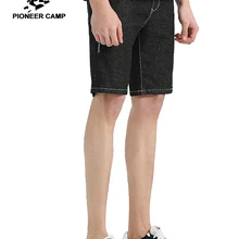 Pioneer Camp Новые Летние черные мужские короткие джинсы брендовая одежда модные однотонные Бермуды Шорты мужские качественные повседневные шорты ADK703101