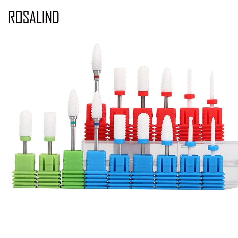 ROSALIND Cutter for Manicure 1PCS for pedicure tools Nail ceramic grinding head flat head sander Ap