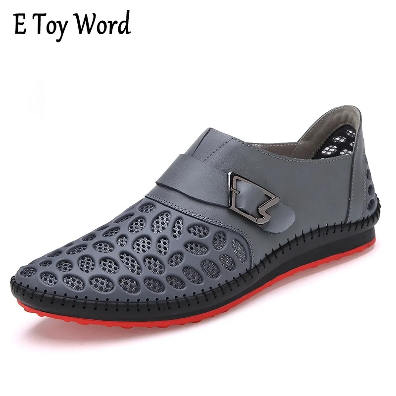 Men Shoes Casual Genuine Leather Shoes Mens Luxury Brand Summer Leisure
