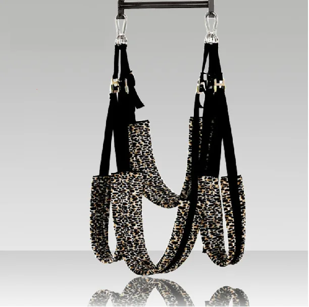 Sexy leopard print sex swing novelty toy hanging swing chair, sex toys for couples furniture, shop adult toys.