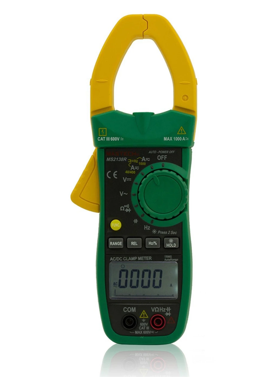 

MASTECH MS2138R 4000 Counts Digital AC DC Clamp Meter Multimeter Voltage Current Capacitance Resistance Tester