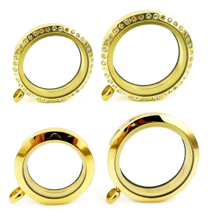 25mm-30mm Round Photo Locket Pendant 316l Stainless Steel Origami Owl Floating Living Lockets and Charms Lockets