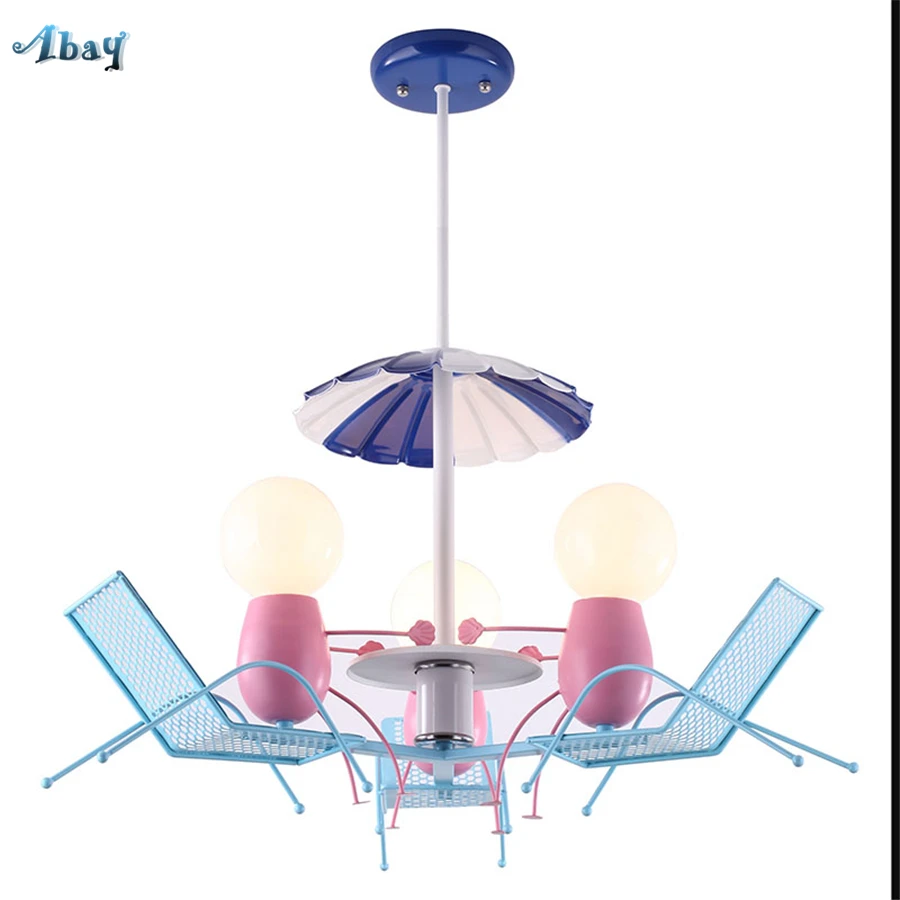 Creative Cute Beach Chair Pendant Lights for Living Room Children Bedroom Study Modern Design Lamp Kids Room Light Fixture E27 Creative Cute Beach Chair Pendant Lights for Living Room Children Bedroom Study Modern Design Lamp Kids Room Light Fixture E27