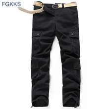 Fgkks 2017 neue marke hochwertigem feder stil herren khaki cargo hosen casual hosen männer jogger hosen baumwolle lange hosen