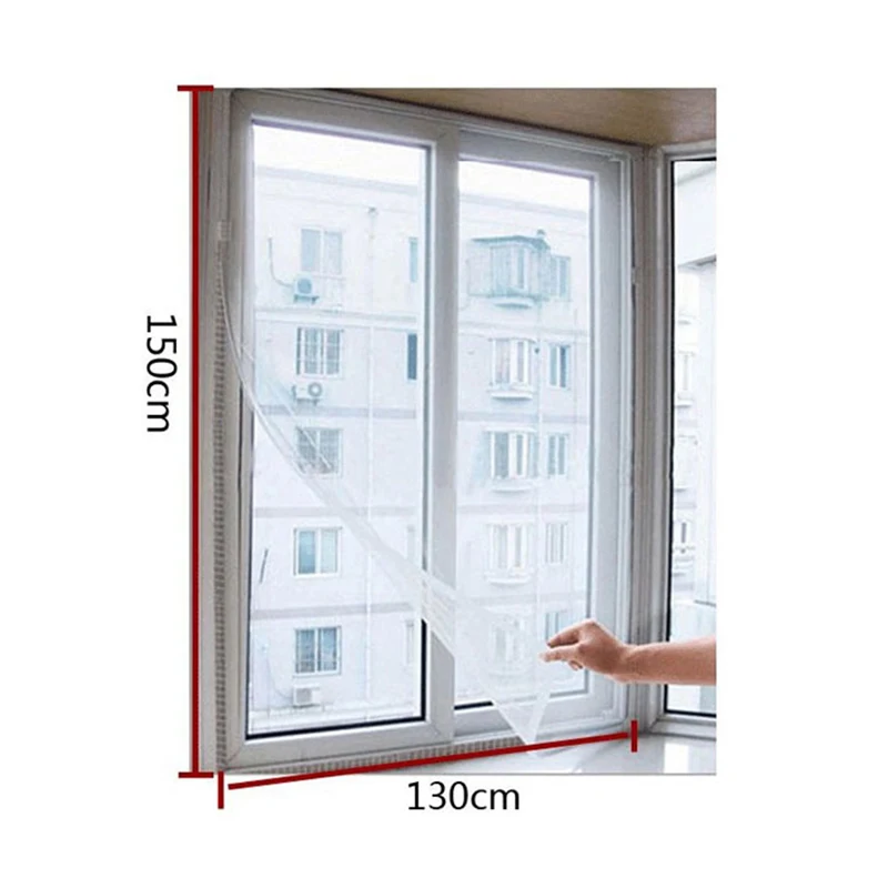 Fly Mosquito Window Net Mesh Black& White Fly Curtains Net Curtain Protector Room DIY Self-adhesive Window Screen New
