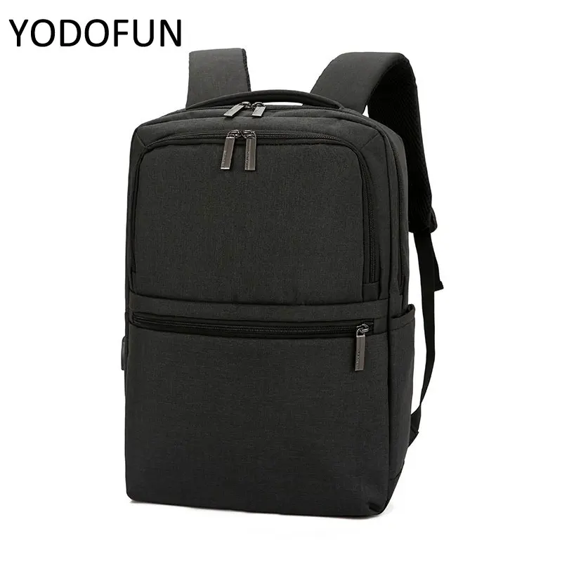 

Business Designer Backpack Fashion Casual Men USB Charging Travel Bag Solid Zipper Couple Backpack Student Computer Bag