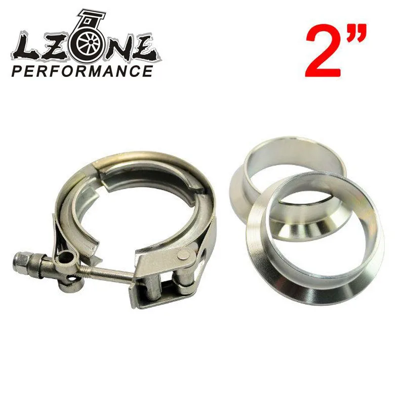 

LZONE - 2 inch V-Band QUICK RELEASE CLAMP and COLLAR SET 51mm(2") STAINLESS STEEL Vband Kit JR-VCQ2+VFN2