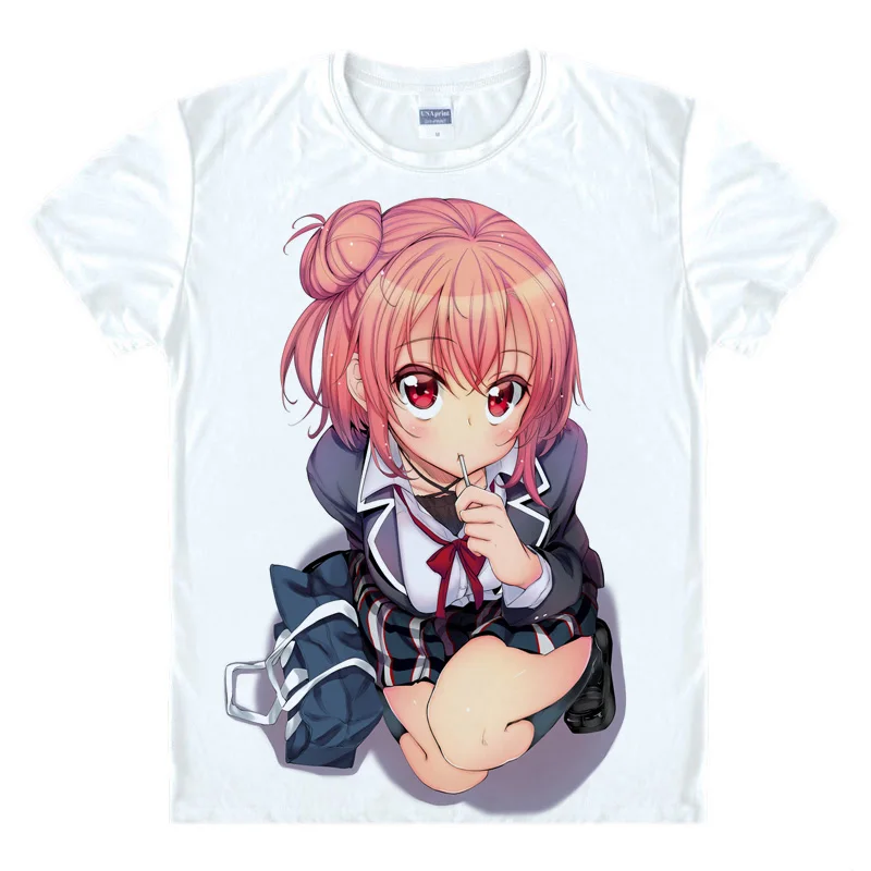 Coolprint Футболка с изображением в стиле аниме путаница oregairu Hamachi футболки короткий рукав Yukino Yukinoshita Yui Yuigahama Косплэй motivs Аниме футболки