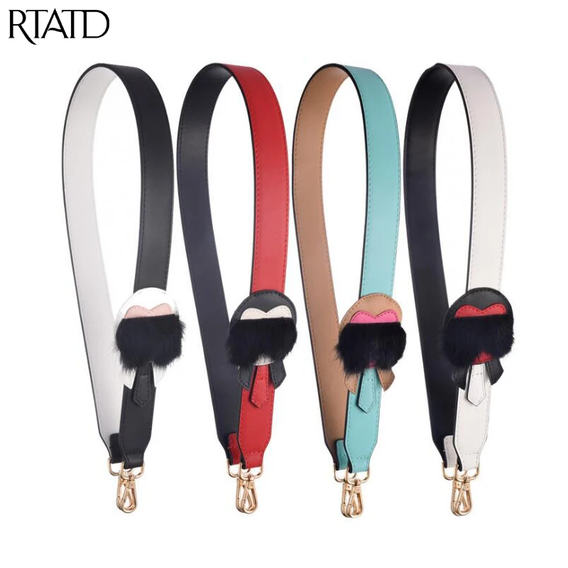 

RTATD New Genuine Leather Women Bag Strap Fashion Long Bags Shoulder Straps Easy Matching Bags Belts Chic Bag Accessories B328