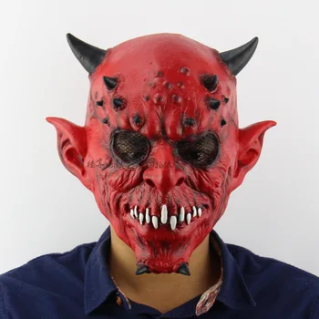 

2016 Halloween Scary Mask Hell hag Red Latex Creepy Horse Big Nose Pointy Ears Costume Party Cosplay Masks