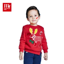 

JJL KIDS Christmas Elk Print Kids Hoodies For Boys Red Cute Personalized Hoodies Sweatshirt Boys Age For 5 to 11 Minion Hoodies