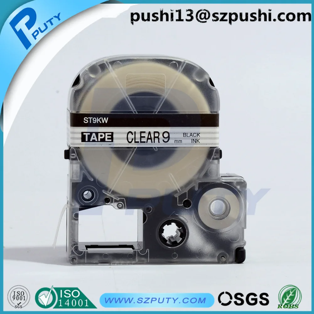 black on clear tepra pro tape ST9KW compatible for king jim label