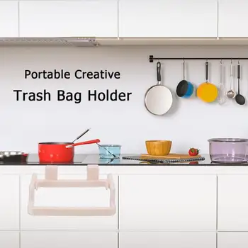 Hanging Trash Rack Storage Portable Kitchen Garbage Trash Bag Rack Holder Incognito Cabinets Cloth Rack Storage Organizer