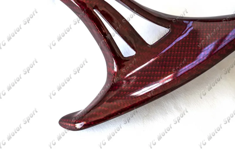 2008-2015 Nissan R35 GTR CBA DBA Lenthened Shift Paddle Red Kevlar Twill Weave Glossy Finish (27)