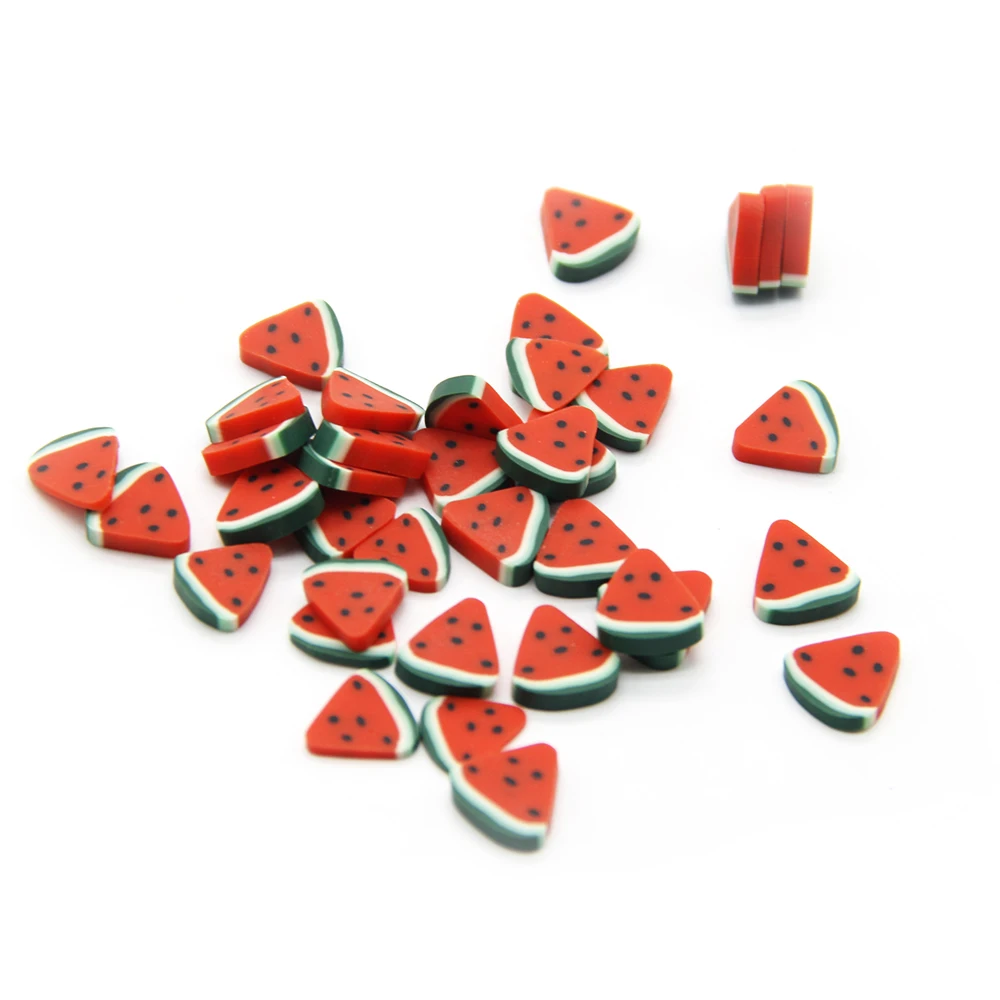 

David accessories 10-13 mm Fruits Watermelon Polymer Clay Slime Handmade Craft Birthday Ornament DIY Embellishment,50Yc5229