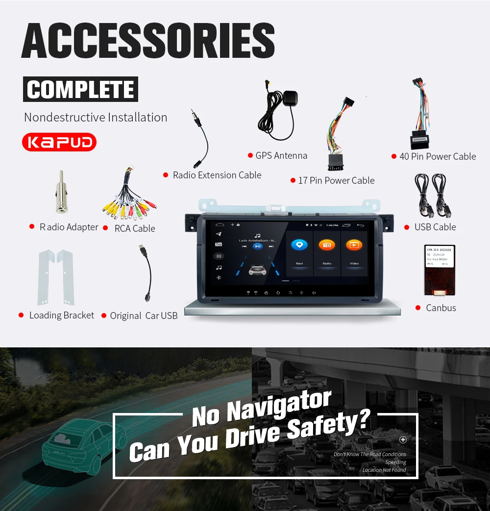 Cheap Kapud  Original Car Multimedia Player 8.8 No DVD Stereo System GPS  Wifi BT SWC Quad Core for BMW E46/M3/Rover 75/MG ZT/3 Series 2