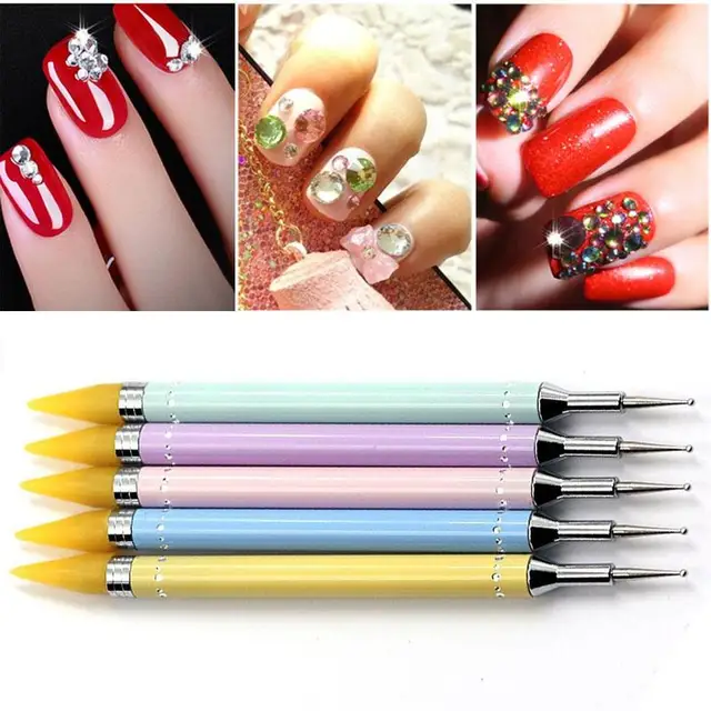 1pc Rhinestone Nail Dotting Pen Dual Ended Beads Handle Art 1pc Rhinestone Nail Dotting Pen Dual Ended Beads Handle Art Tools Crystal Dot Pro