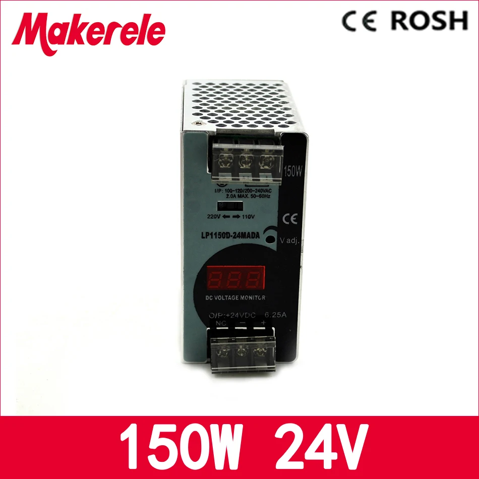 150w 24v 6.25a Mini size ac-dc Switching power supply Din Rail LP-150-24 with Digital display for LED Strip light | Обустройство дома