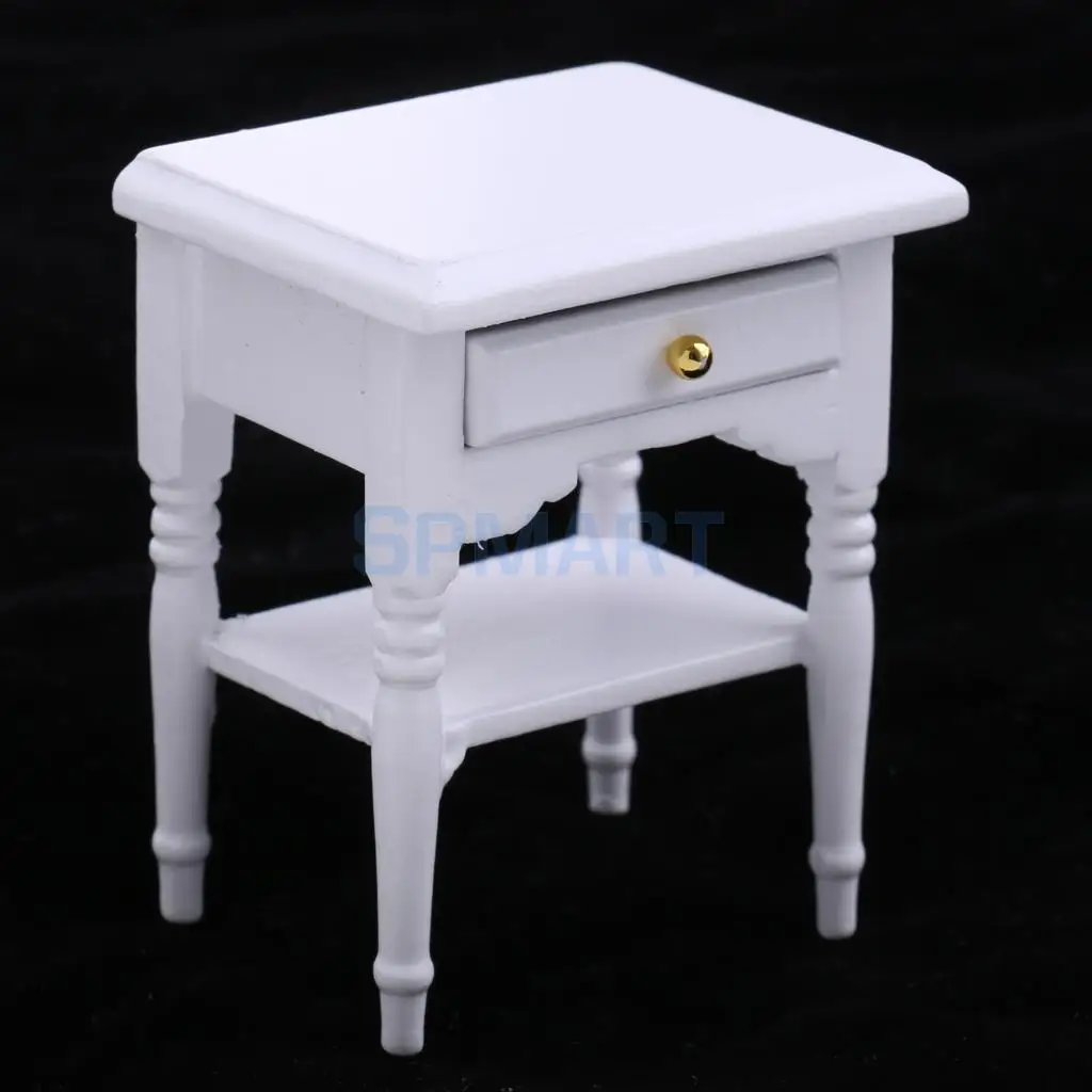 1//12 Dollhouse Miniature Furniture Bedroom Bedside Table Nightstand Cabinet
