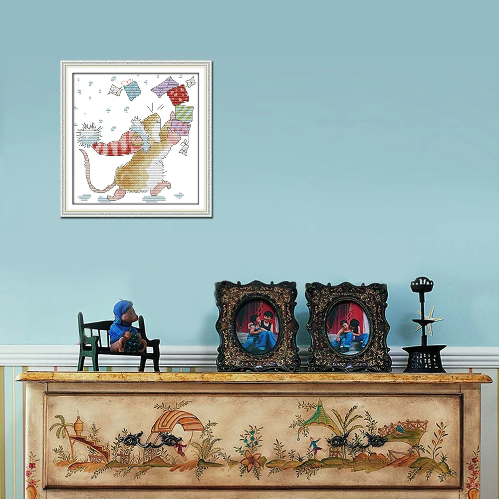 Набор вышитых букв маленькая мышь 11CT 14CT|cross stitch kits|14ct cross kitsstitching kit |