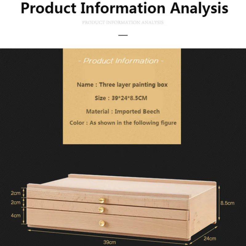 Высокое качество портативный деревянный мольберт живопись коробка Настольный эскиз мольберт коробка три слоя Ящики карандаш хранения Чемодан Аппаратные средства