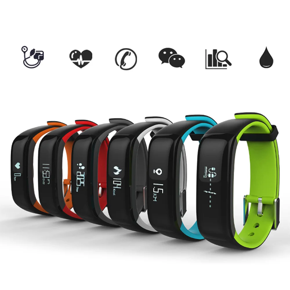 High quality P1 smart band Blood Pressure Heart Rate Monitor Smart Bracelet Waterproof Bluetooth Smartband For