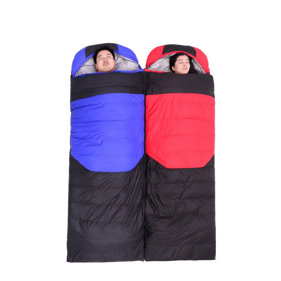 Hot Product  Down Envelope Sleeping Bag Ultralight Comfortably Duck Down Camping Autumn Winter Single Stitching 