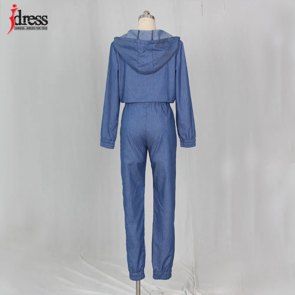 Hambelela 2018 Latex Casual Jeans Deep V Neck Long Sleeve Women Denim Jumpsuit Zippers Pockets Autumn Ladies Overall Jumpsuit (7)