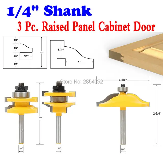 Raised Panel Cabinet Door Router Bit Set 3 Ogee 1 4 Shank Raised Panel Cabinet Door Router Bit Set 3 Ogee 1 4